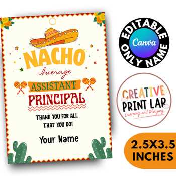 nacho average principal free printable