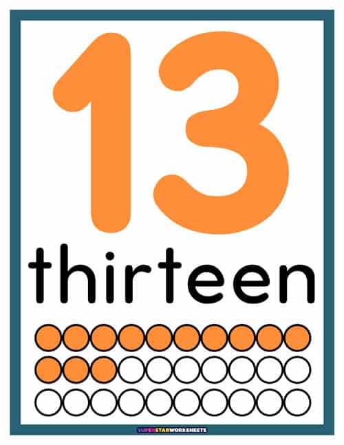 printable number 13