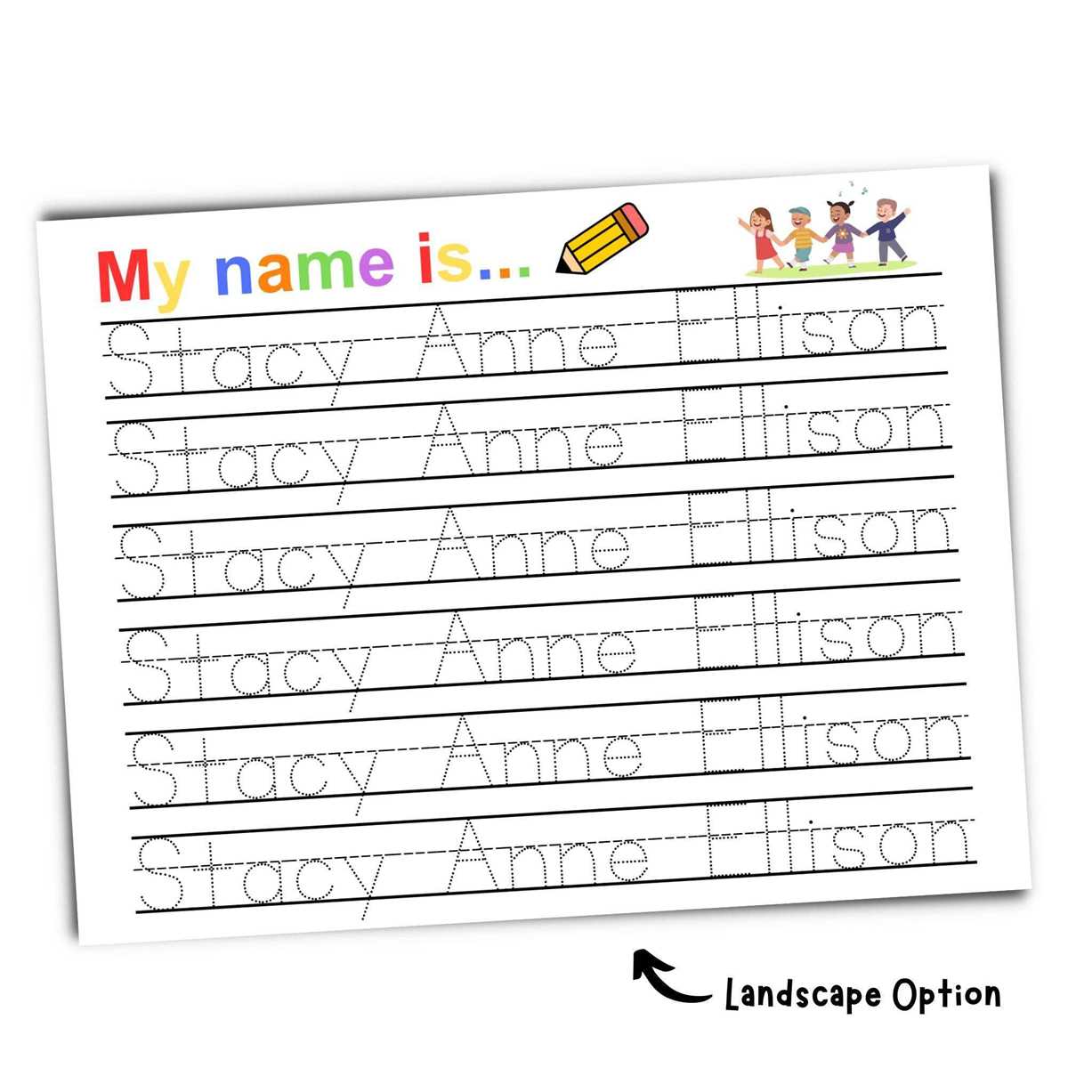 name tracing printables