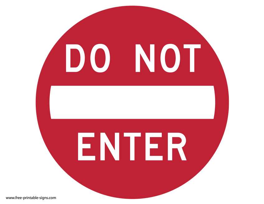 do not enter signs printable
