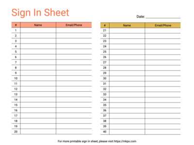 free printable sign in sheets