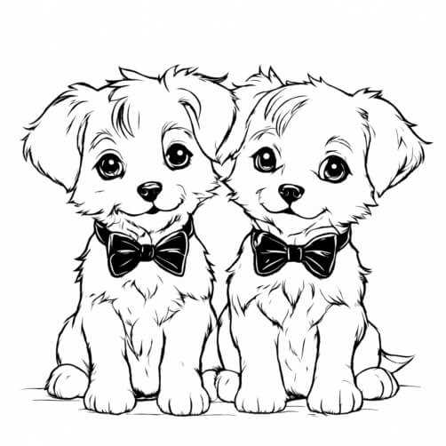 printable coloring pictures of puppies