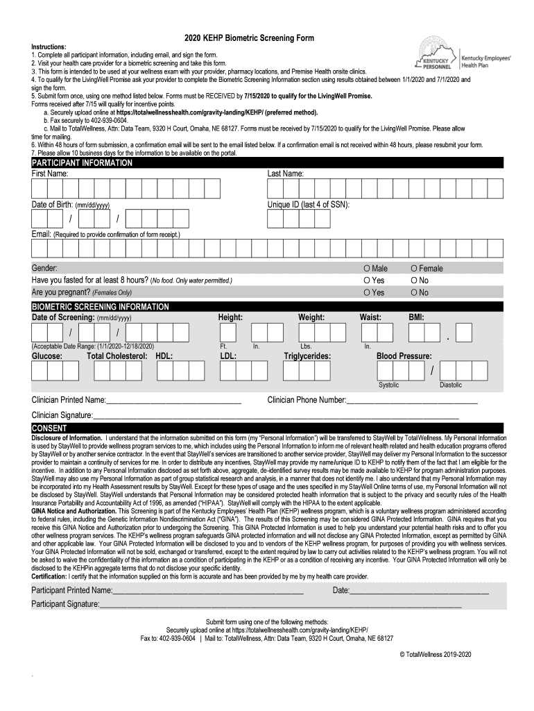 printable biometric screening form