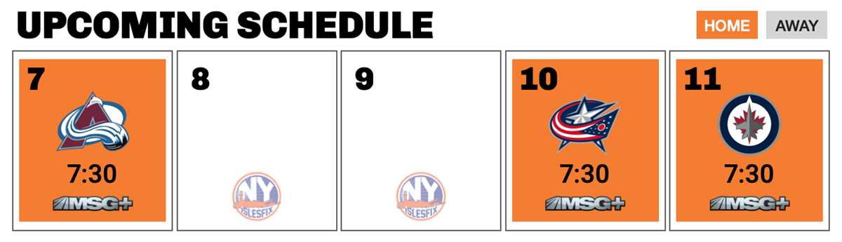 new york islanders printable schedule
