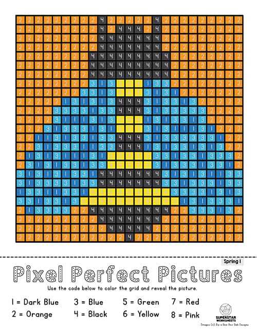 color by number pixel printable