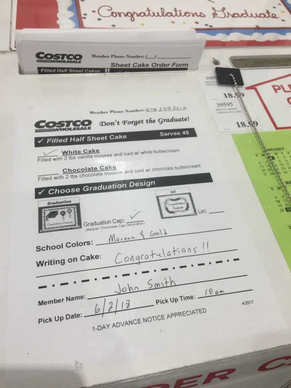 costco cake order form printable