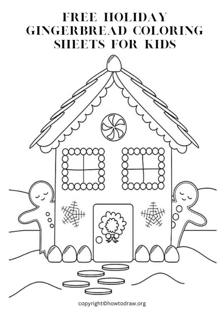 gingerbread house coloring pages printable