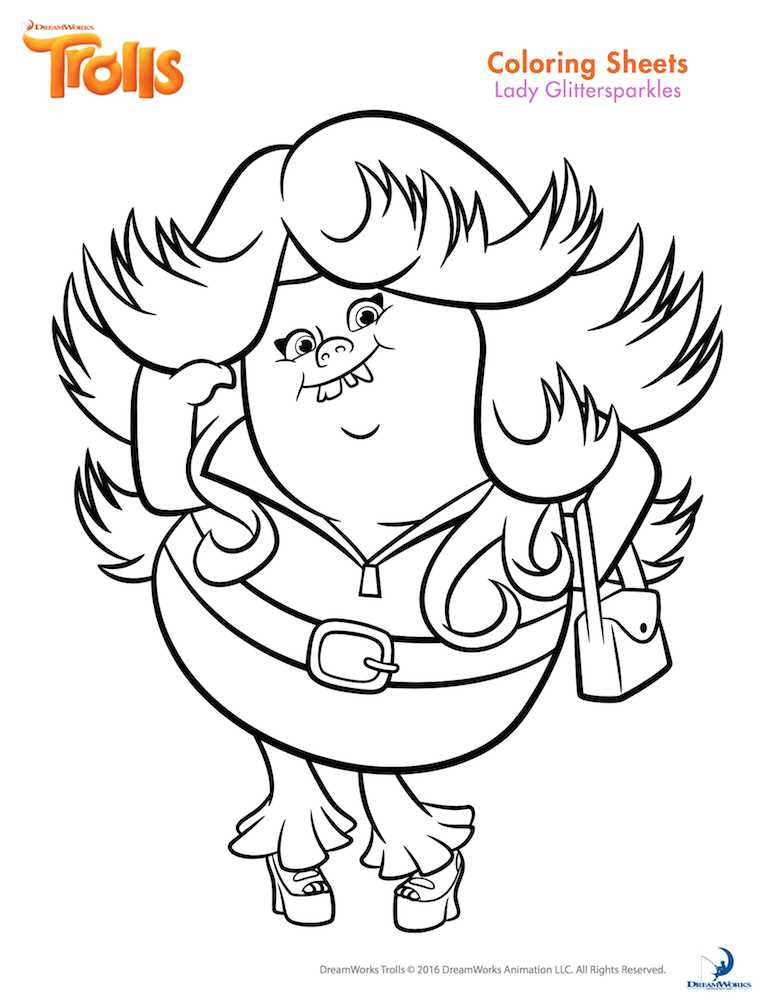 free trolls printable coloring pages