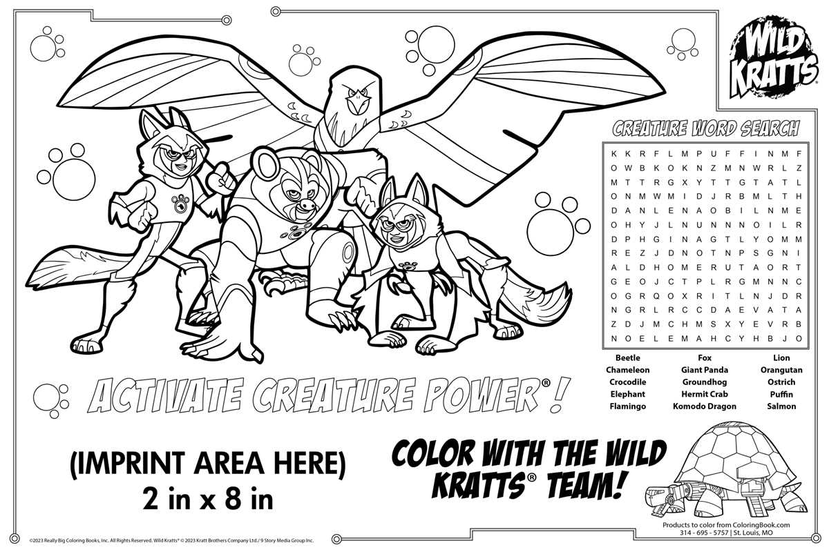 wild kratts coloring pages printable
