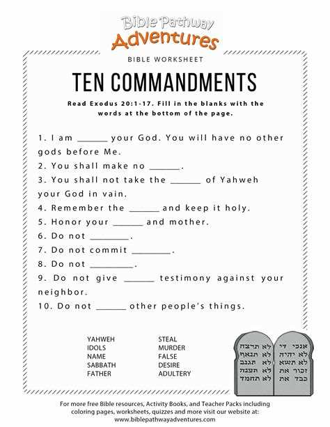 bible worksheets printable