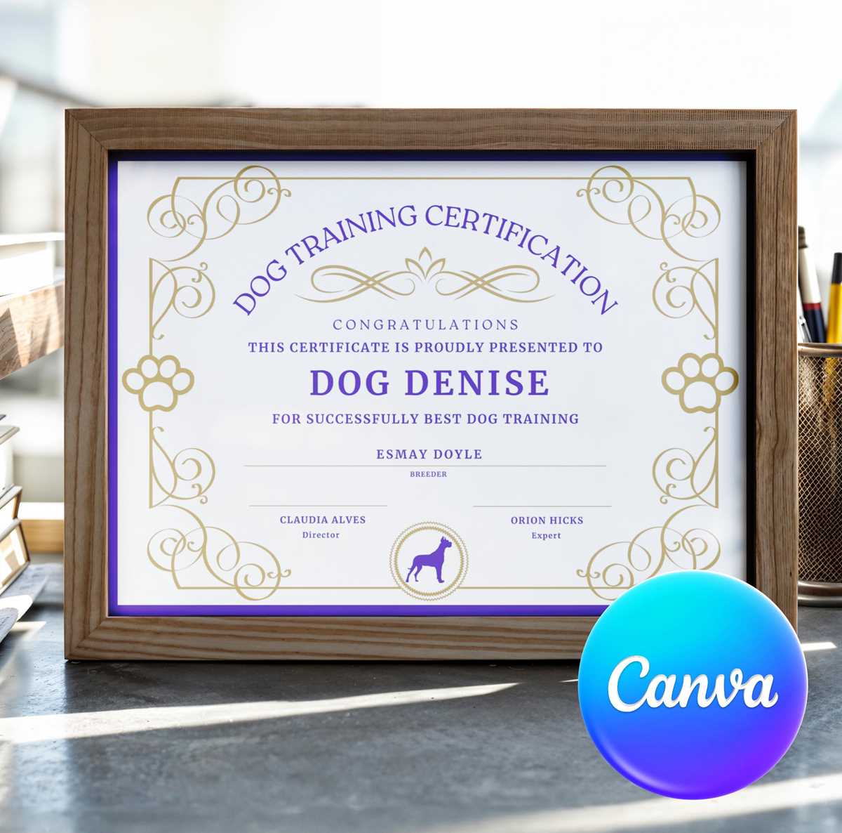 printable service dog certificate