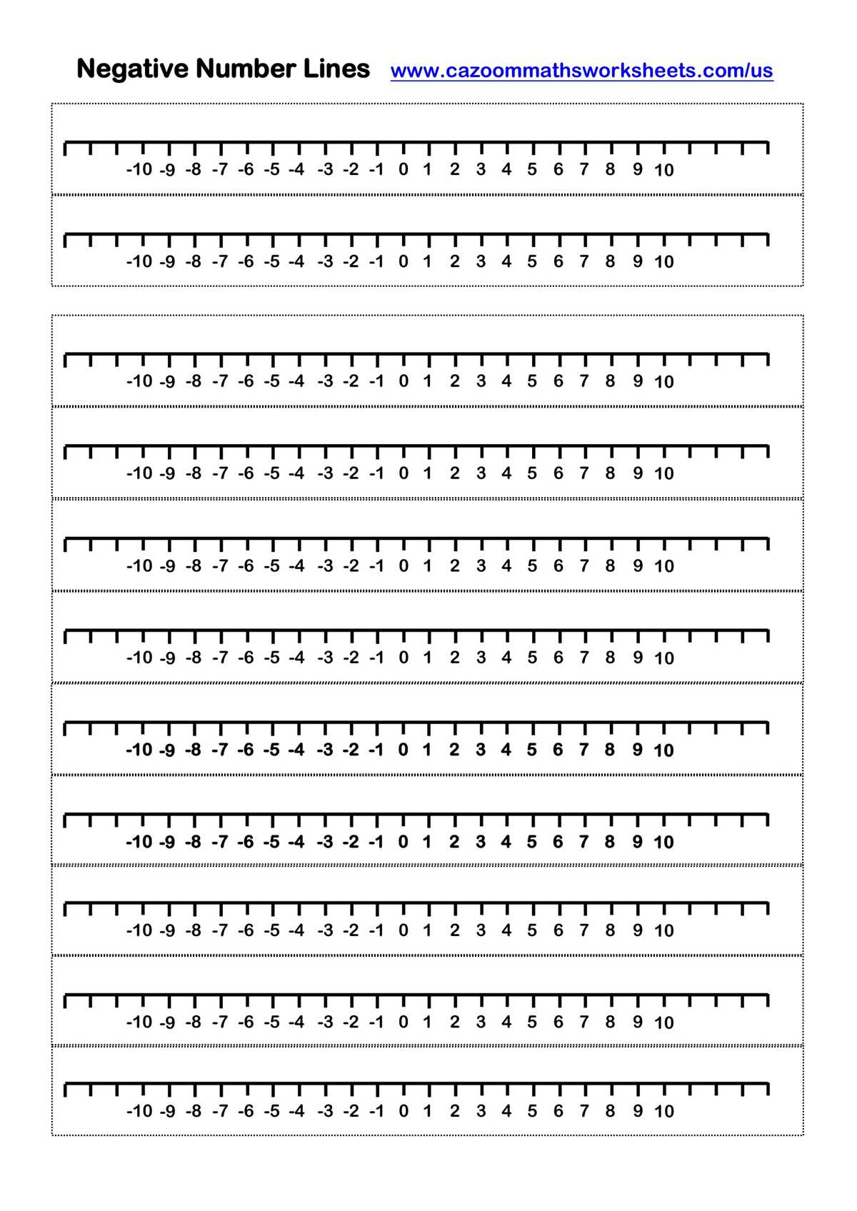 number line 0 20 printable