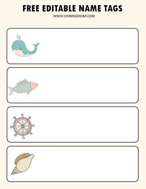 name template printable