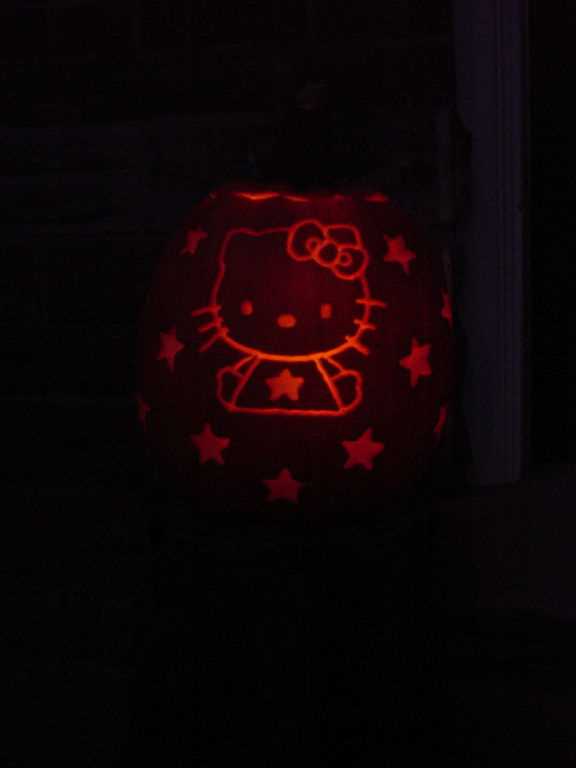 printable hello kitty pumpkin stencil