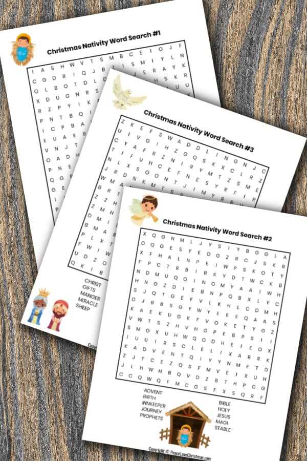 christmas religious word search printable