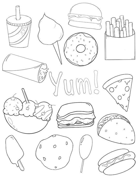 printable coloring food
