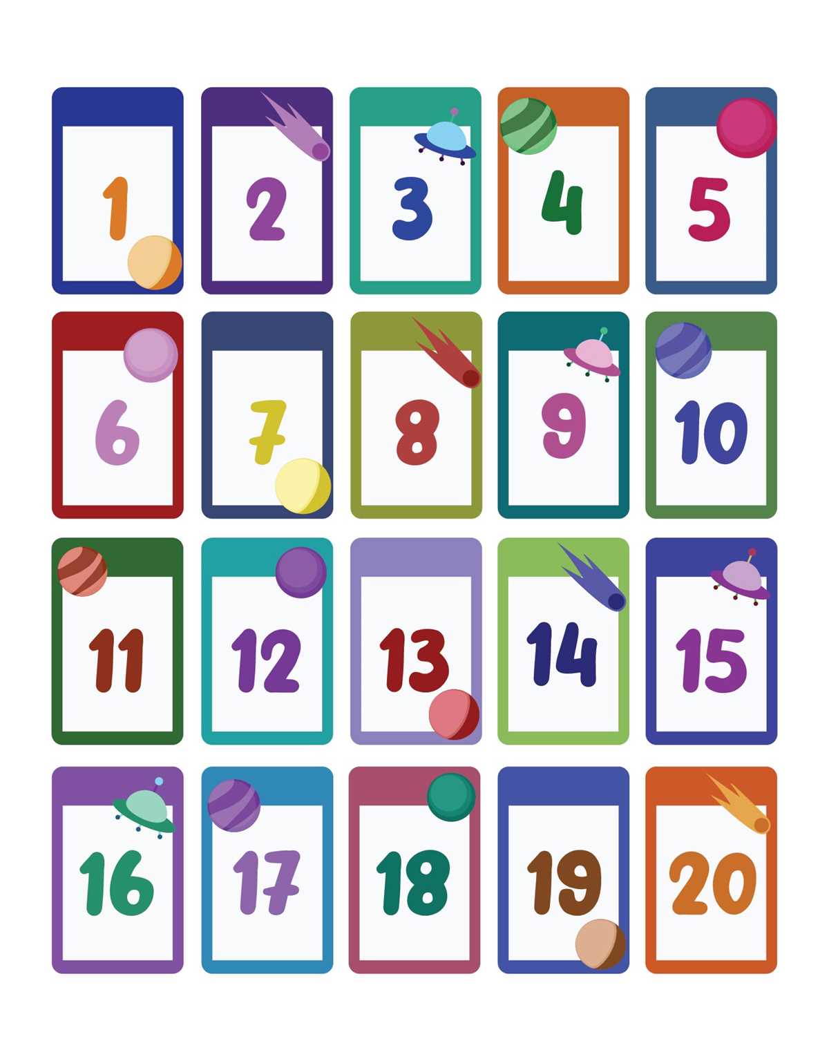 number chart 1 20 printable