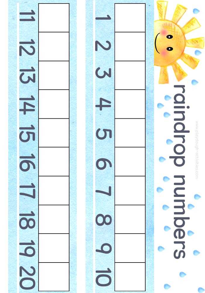number line kindergarten printable