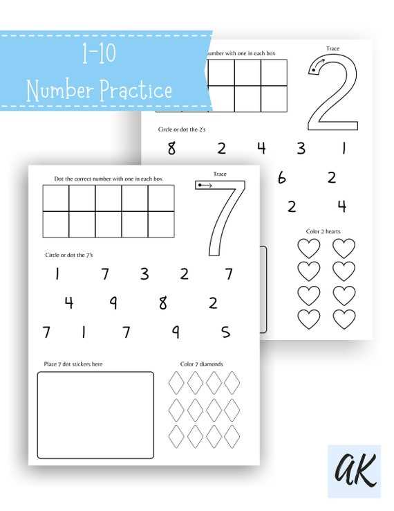 number practice printables