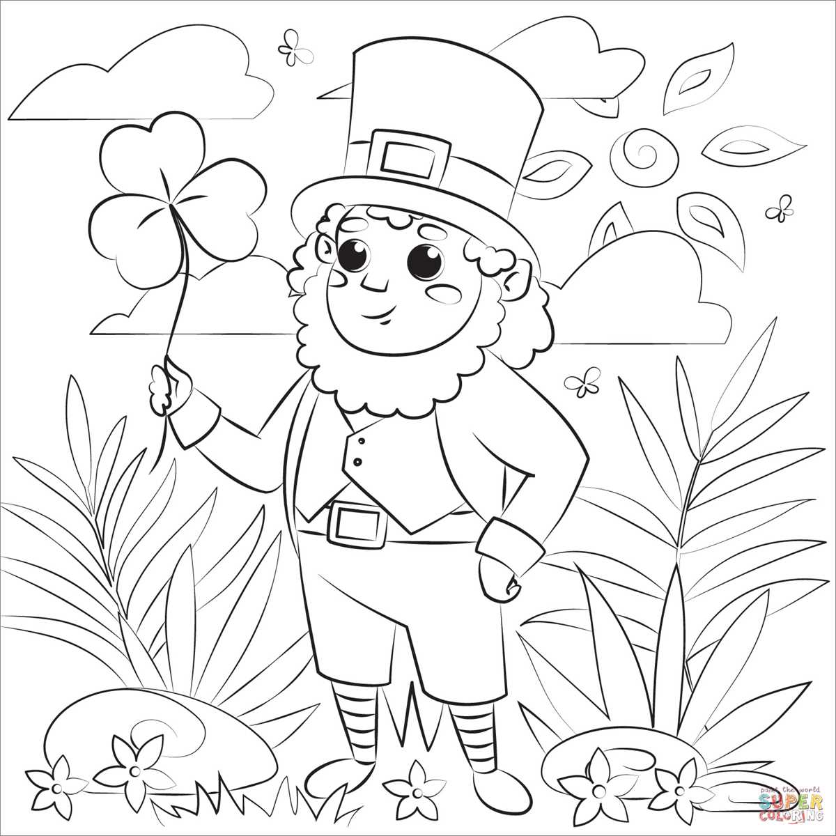 leprechaun printable coloring pages