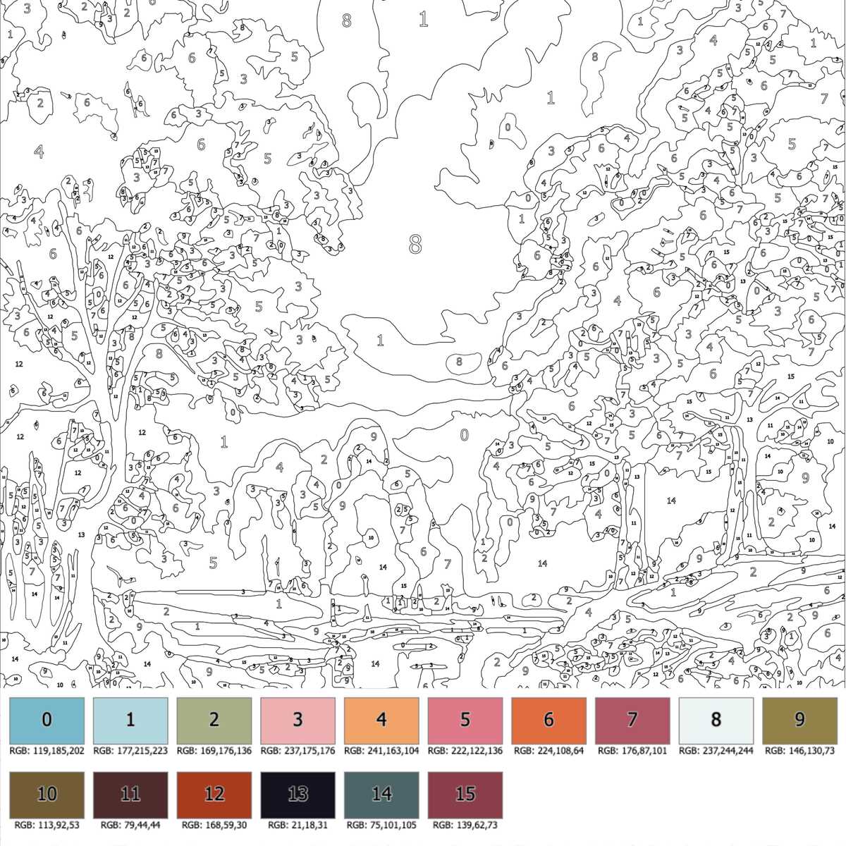 color by number printable for adults