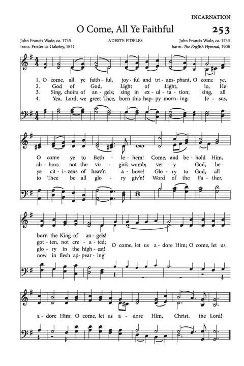 o come all ye faithful lyrics printable