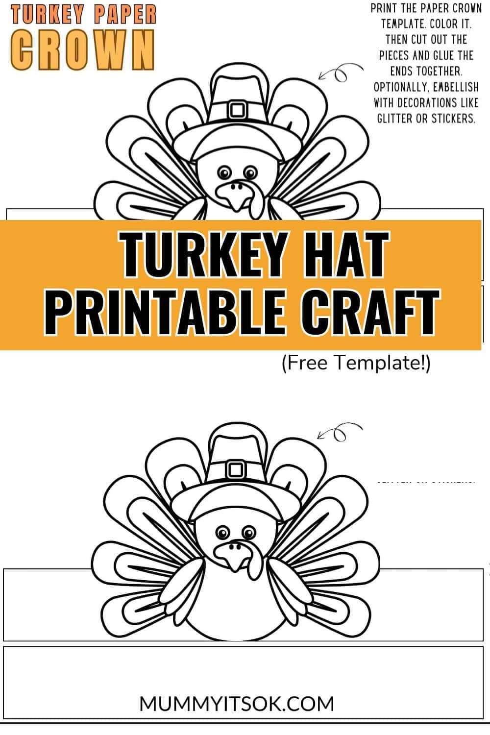 free printable turkey headband template