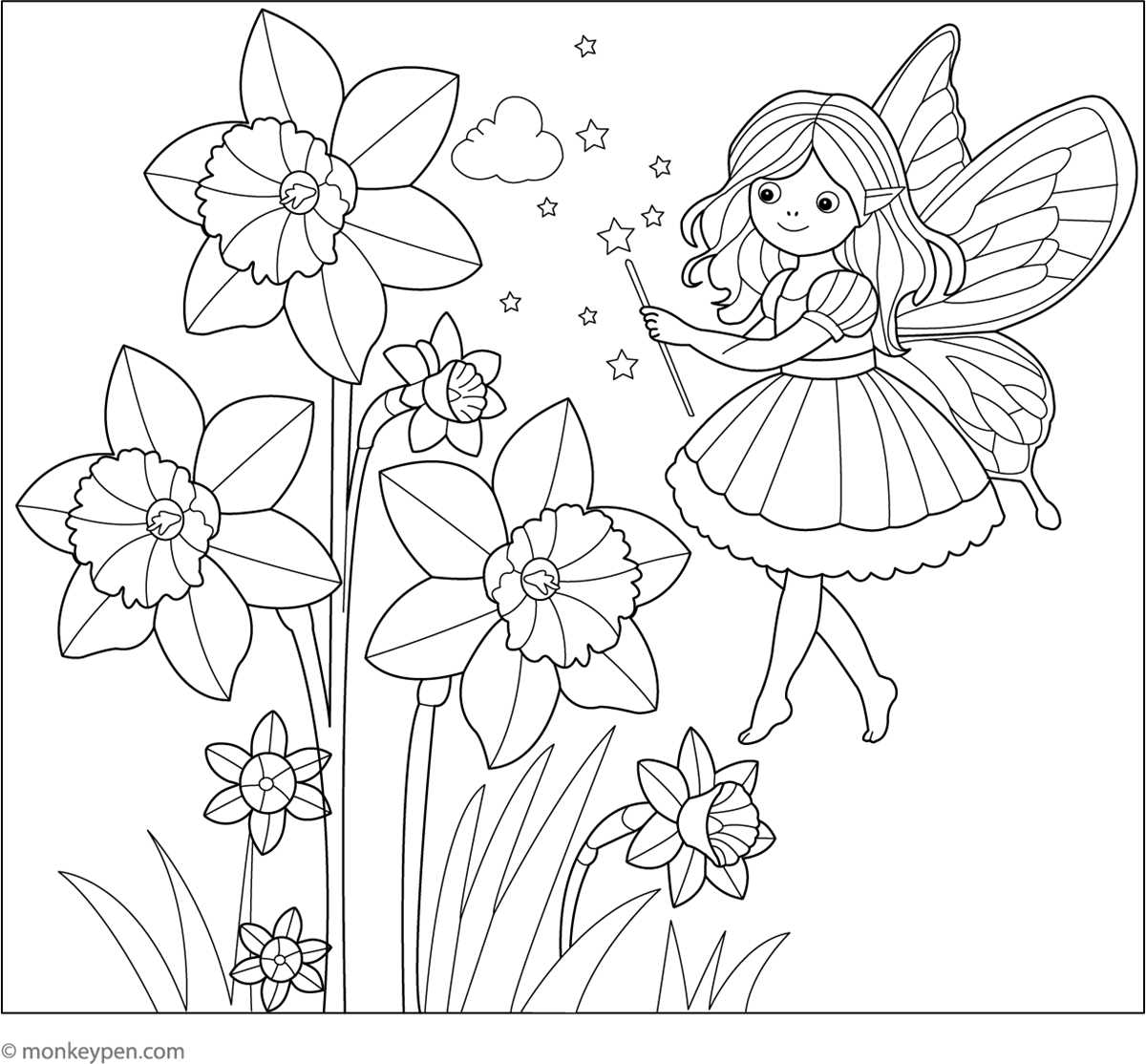 free fairy printable coloring pages