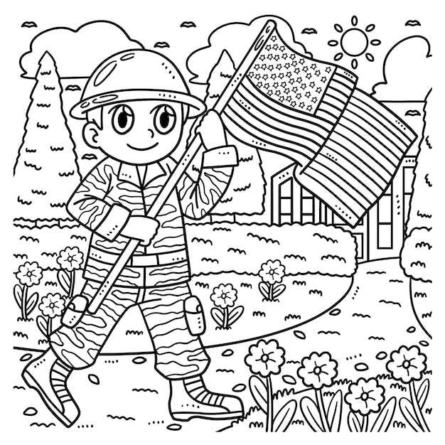 american flag coloring page free printable