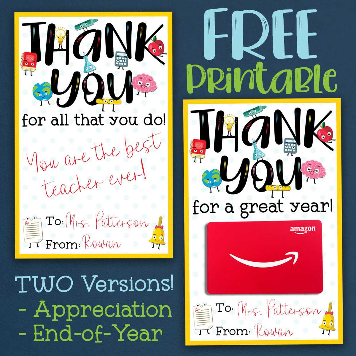 teacher thank you printables