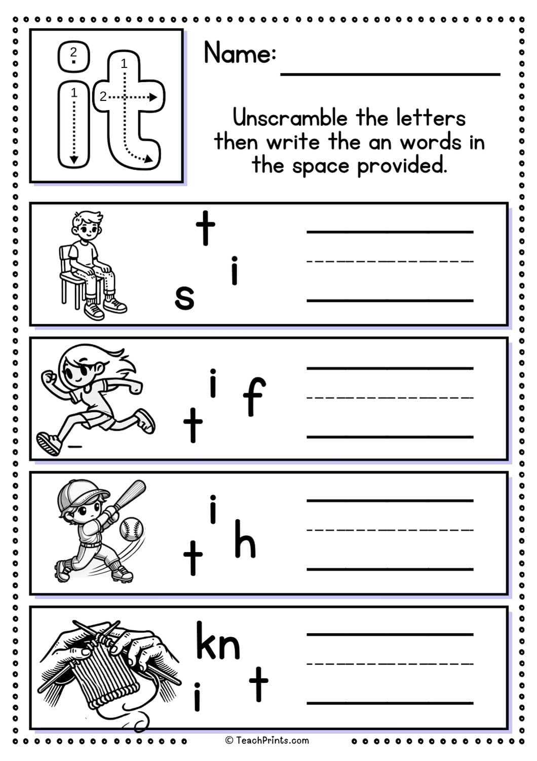 word family printables