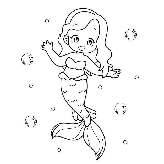 printable easy mermaid coloring pages