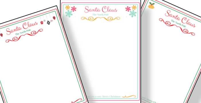 santa stationary printable