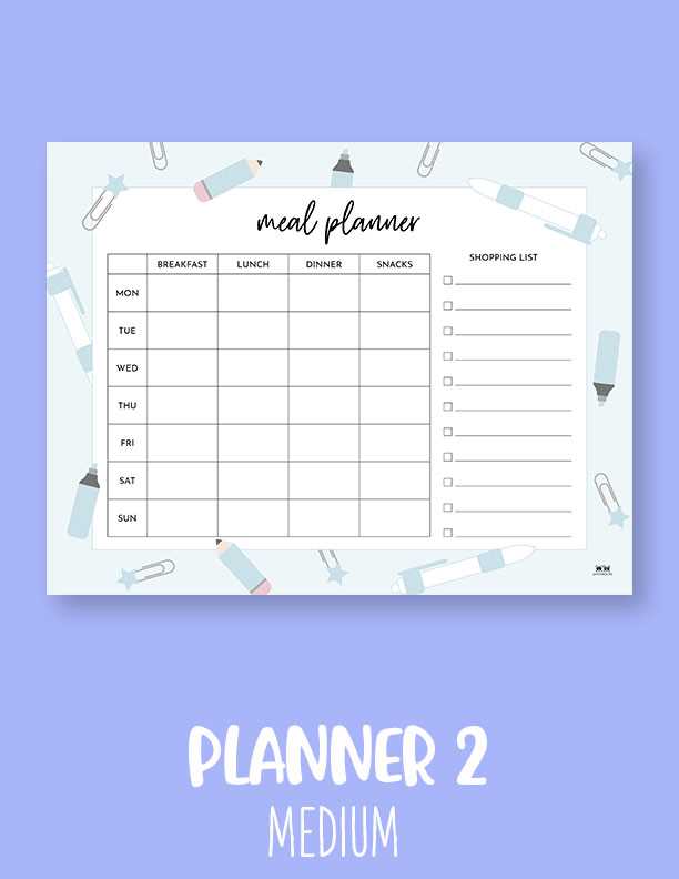 meal planning printable free