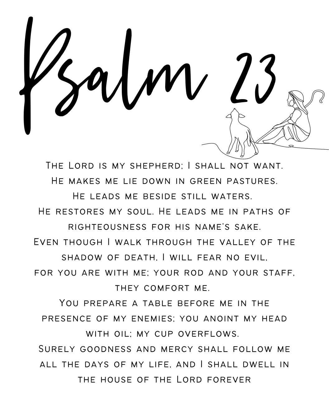 psalm 23 free printable