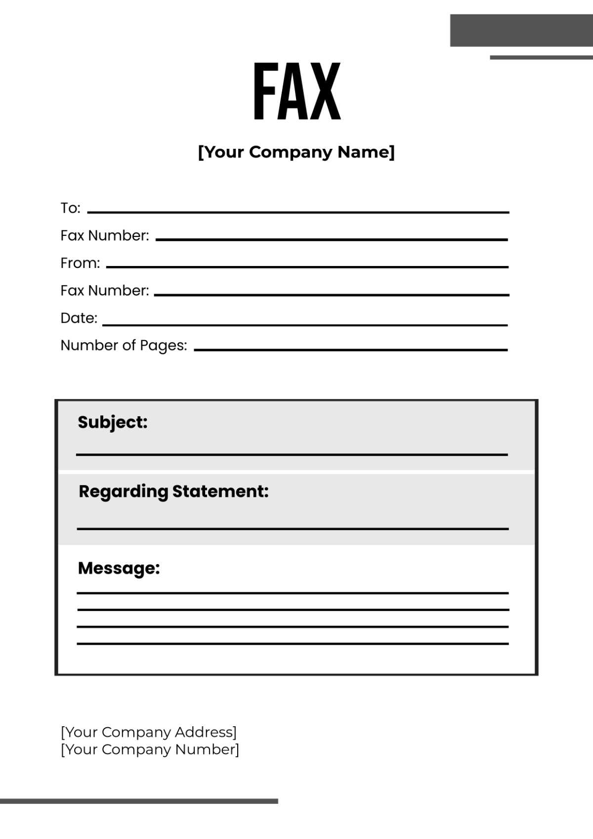 printable fax cover pages