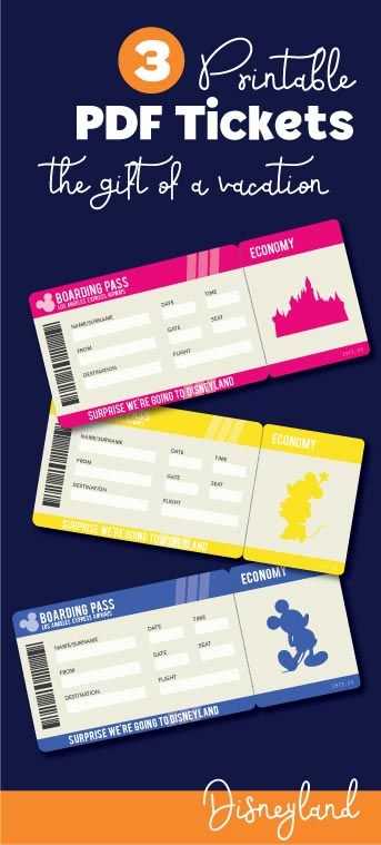 free printable disney ticket