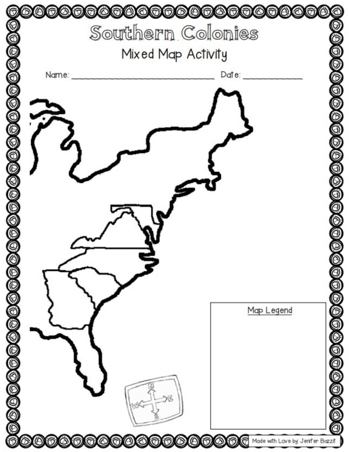 printable map 13 colonies