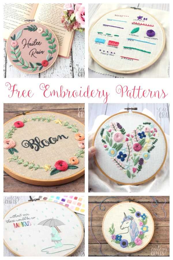 hand embroidery patterns free printables
