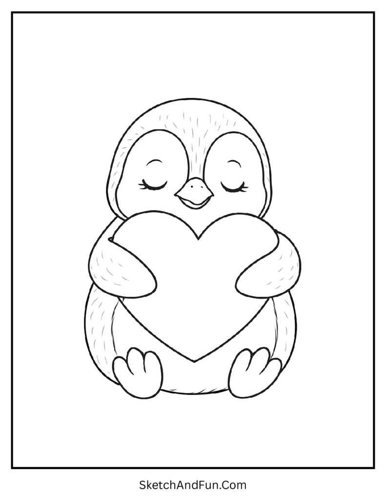 cute penguin coloring pages printable