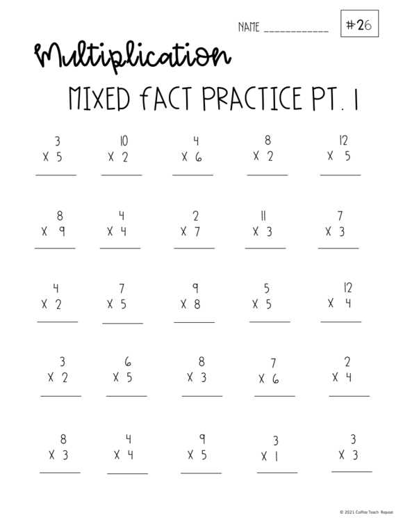 free printable worksheets multiplication
