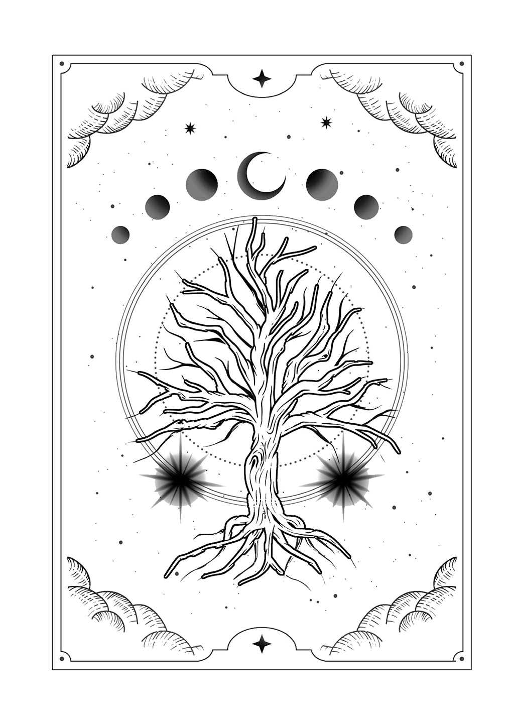 moon adult coloring pages printable