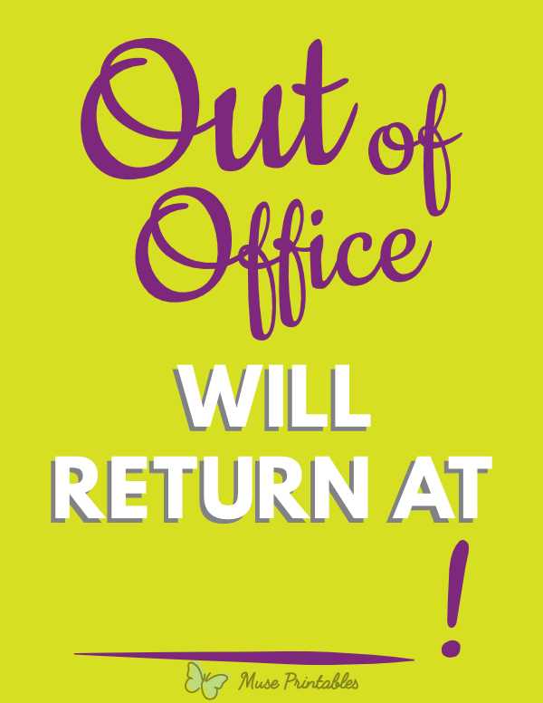 out of office sign printable