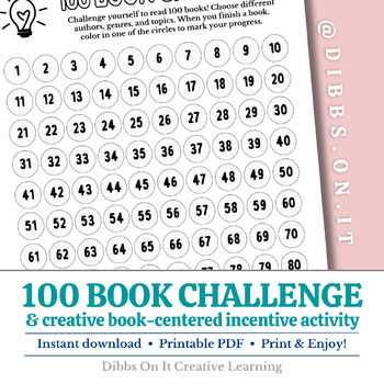 100 book reading chart printable free