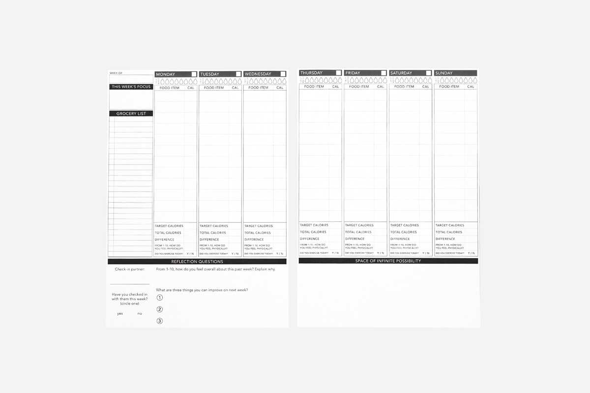 calorie tracker printable