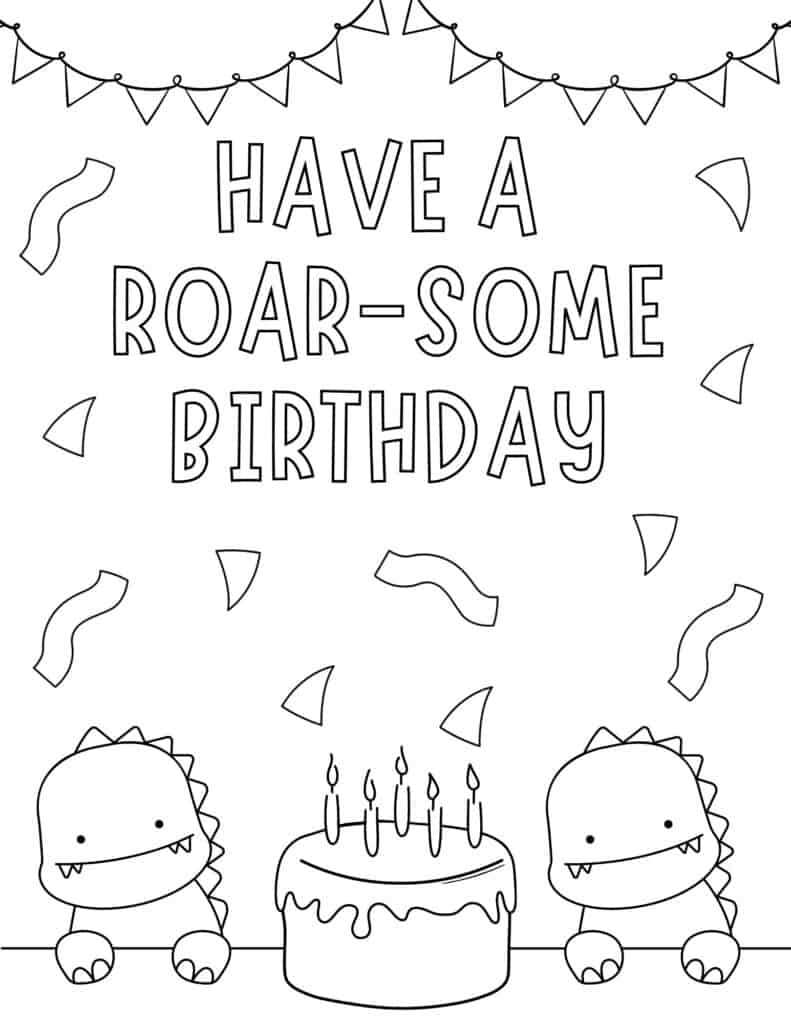 free printable birthday colouring pages