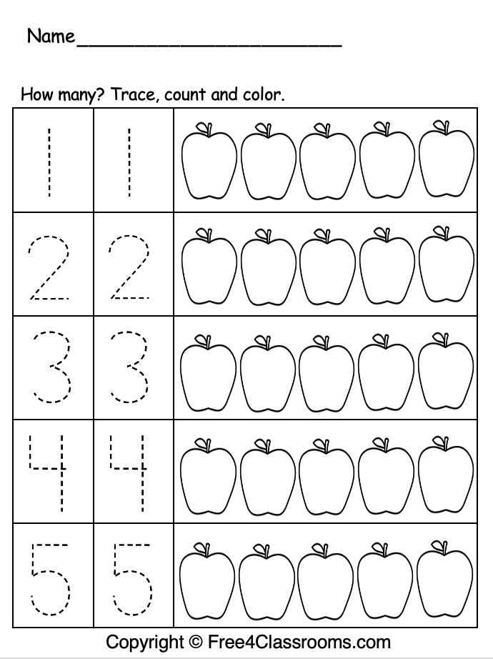 number tracing free printable