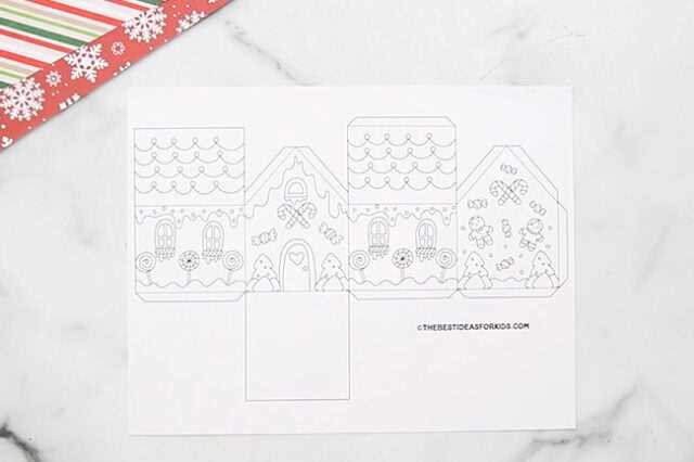 paper printable gingerbread house template