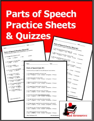 parts of speech free printable