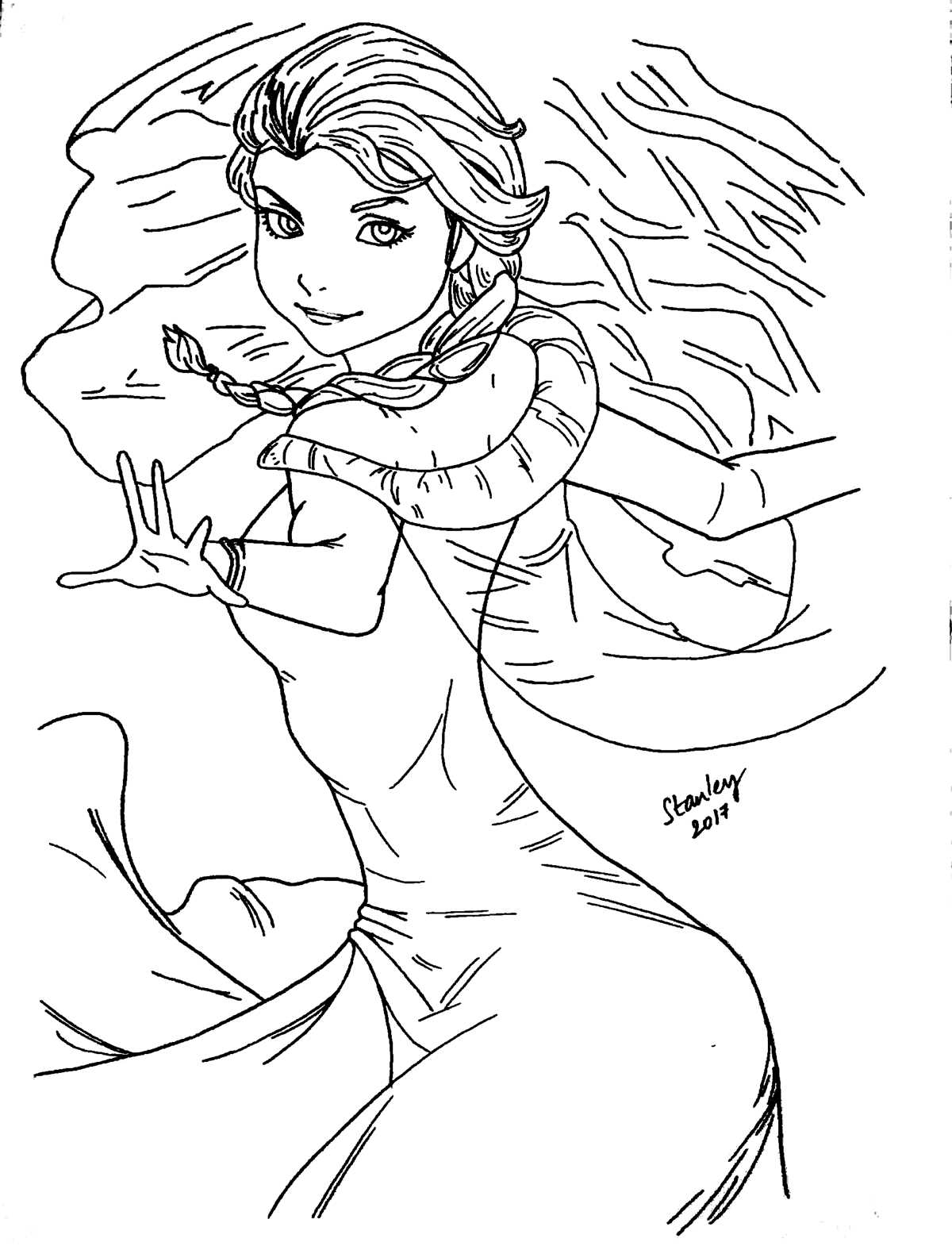 printable elsa and anna coloring pages